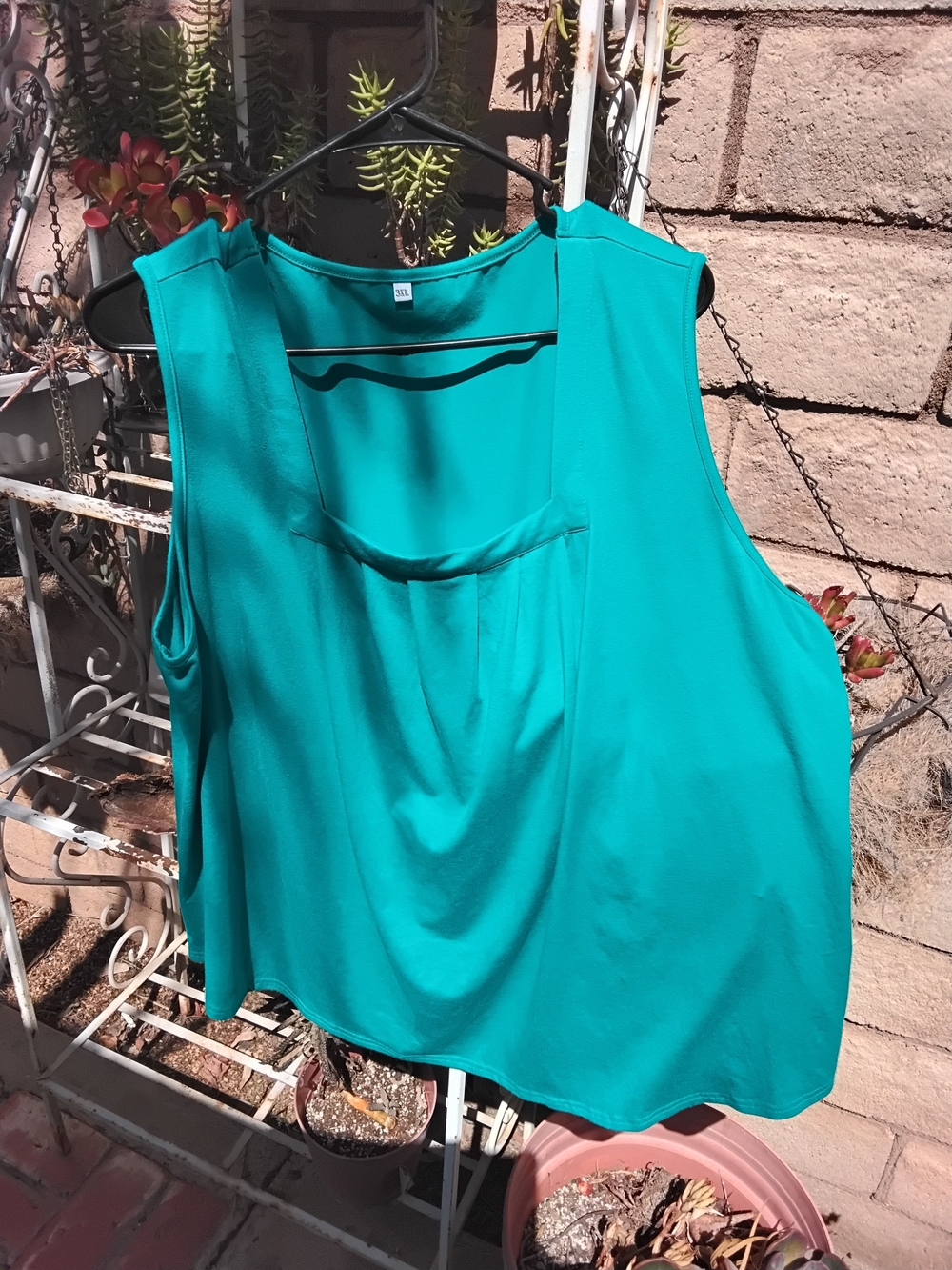 Source Unknown Teal Sleeveless Tank Top
